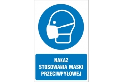 Nakaz stosowania maski przeciwpyłowej - znak nakazu - tablica BHP 