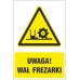 uwaga! wał frezarki - znak ostrzegawczy - naklejka napis - sklep bhp elmetal tablice i naklejki bhp 5