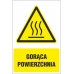 gorąca powierzchnia - znak ostrzegawczy - naklejka napis - sklep bhp elmetal tablice i naklejki bhp 5