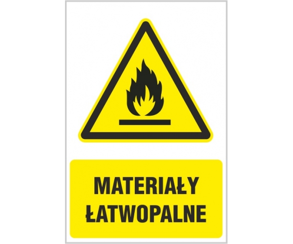 materiały łatwopalne - znak zakazu tablica bhp - sklep bhp elmetal tablice i naklejki bhp 4