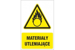 Materiały utleniające - znak ostrzegawczy tablica BHP 