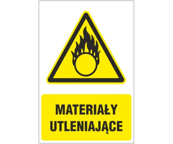materiały utleniające - znak ostrzegawczy - naklejka napis - sklep bhp elmetal tablice i naklejki bhp 4