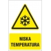 niska temperatura - znak ostrzegawczy - naklejka napis - sklep bhp elmetal tablice i naklejki bhp 5