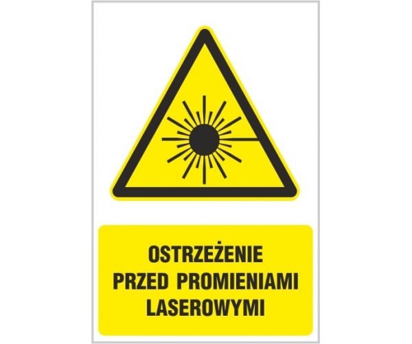 ostrzeżenie przed promieniami laserowymi - znak ostrzegawczy tablica bhp - sklep bhp elmetal tablice i naklejki bhp 4