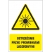 ostrzeżenie przed promieniami laserowymi - znak ostrzegawczy - naklejka napis - sklep bhp elmetal tablice i naklejki bhp 5