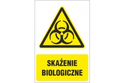 Skażenie biologiczne - znak ostrzegawczy - naklejka napis