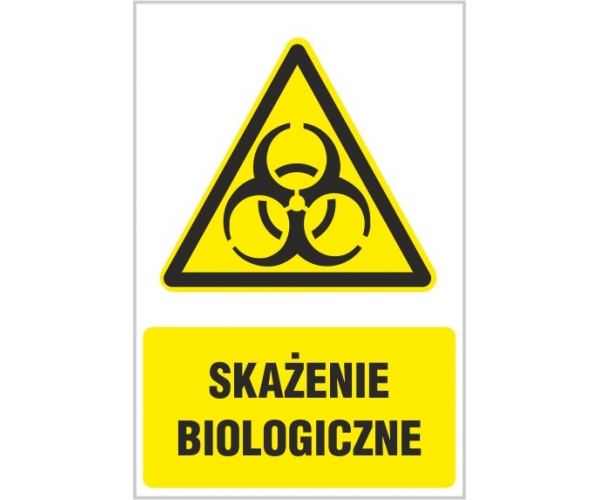 skażenie biologiczne - znak ostrzegawczy - naklejka napis - sklep bhp elmetal tablice i naklejki bhp 4
