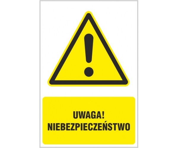 uwaga! niebezpieczeństwo - znak ostrzegawczy tablica bhp - sklep bhp elmetal tablice i naklejki bhp 4