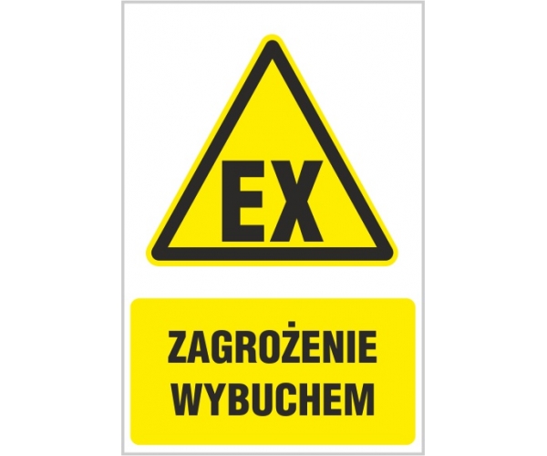 zagrożenie wybuchem - znak ostrzegawczy tablica bhp - sklep bhp elmetal tablice i naklejki bhp 4