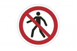 Znak zakazu naklejka - zakaz przejścia