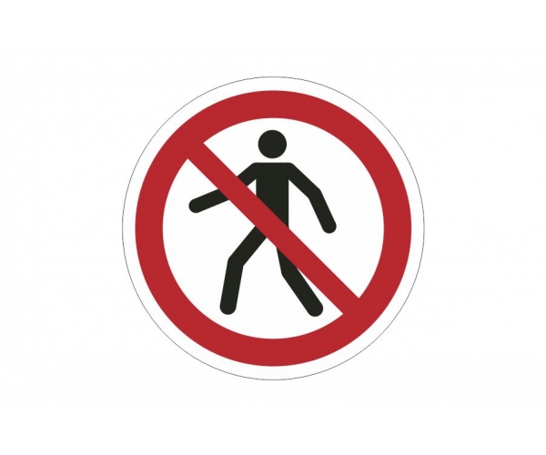 znak zakazu naklejka - zakaz przejścia - sklep bhp elmetal tablice i naklejki bhp 4