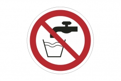 Zakaz picia wody - znak zakazu naklejka