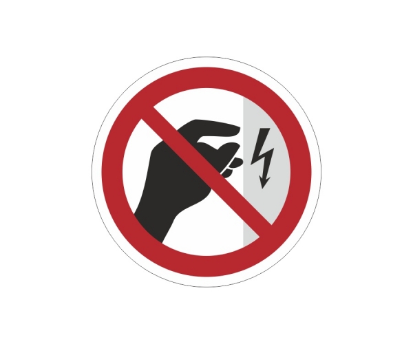 znak zakazu naklejka - nie dotykać wysokie napięcie - sklep bhp elmetal tablice i naklejki bhp 4