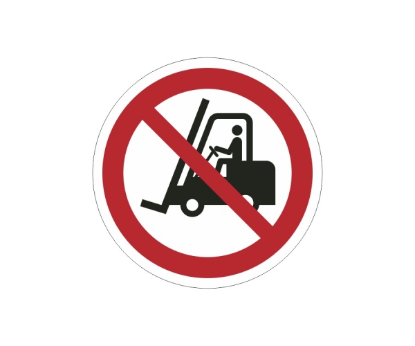 zakaz ruchu urządzeń do transportu poziomego - znak zakazu naklejka - sklep bhp elmetal tablice i naklejki bhp 4