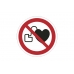 znak zakazu naklejka - zakaz przebywania osób z rozrusznikiem serca - sklep bhp elmetal tablice i naklejki bhp 5