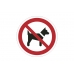 znak zakazu naklejka - zakaz wstępu ze zwierzętami - sklep bhp elmetal tablice i naklejki bhp 5