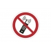 znak zakazu naklejka - zakaz używania telefonów komórkowych - sklep bhp elmetal tablice i naklejki bhp 5