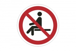 Znak zakazu naklejka - nie siadać