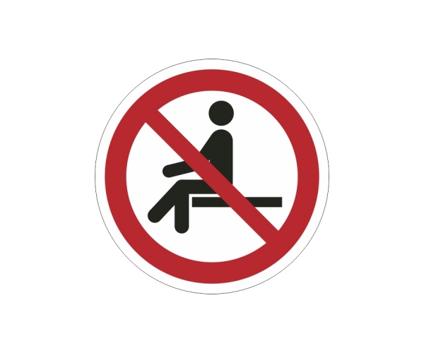 znak zakazu naklejka - nie siadać - sklep bhp elmetal tablice i naklejki bhp 4