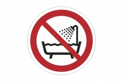 Znak zakazu naklejka - zakaz używania jako wanna / prysznic