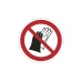 znak zakazu naklejka - zakaz używania rękawic - sklep bhp elmetal tablice i naklejki bhp 5