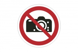 Znak zakazu naklejka - zakaz fotografowania