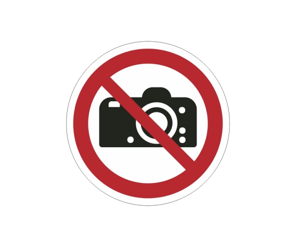 znak zakazu naklejka - zakaz fotografowania - sklep bhp elmetal tablice i naklejki bhp 4